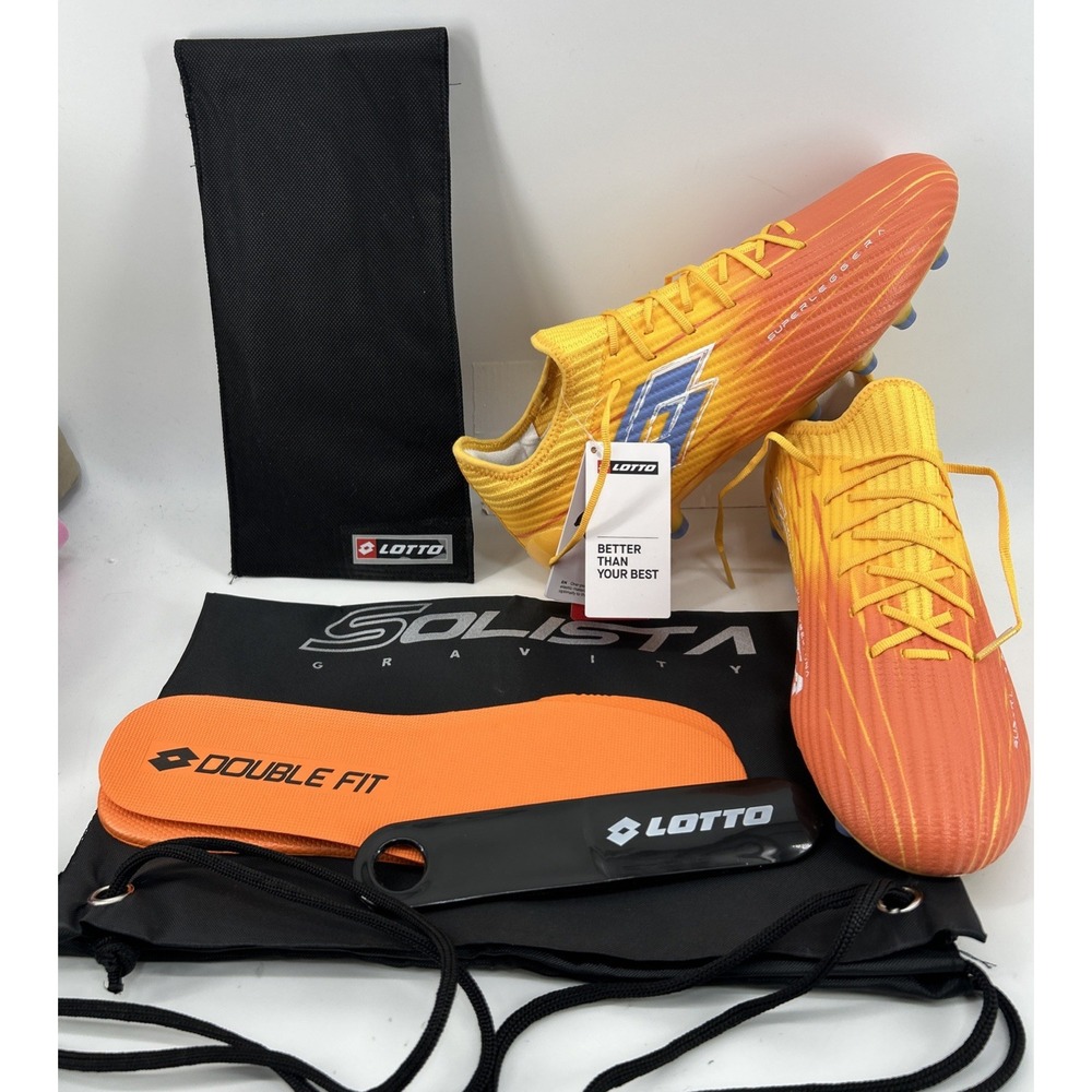 Lotto Solista 200 IX FG Soccer Cleats Yellow 221351 CX3 Mens Size 9 NWT‎